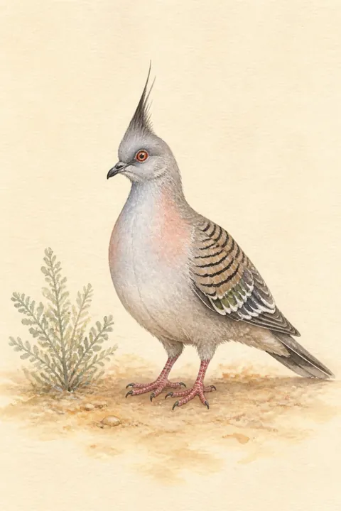 Crested Pigeon Print: watercolour-style australian Native Bird Wall Art